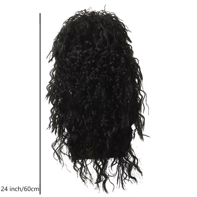 Perruque synthétique afro bouclée de ton marron rock classique
