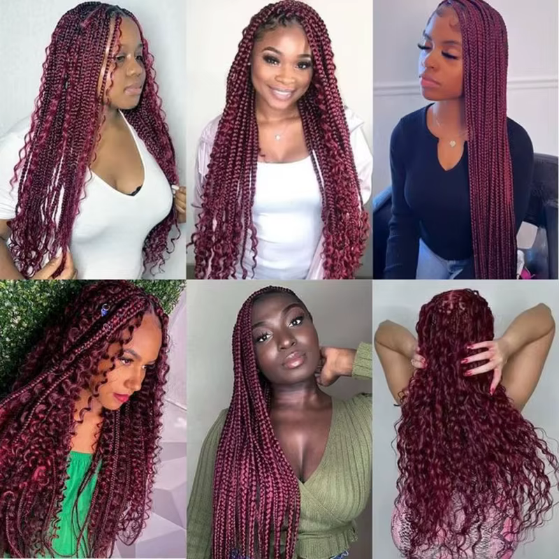 # Extensions de cheveux humains 100% naturels 99j Bourgogne pour tressage