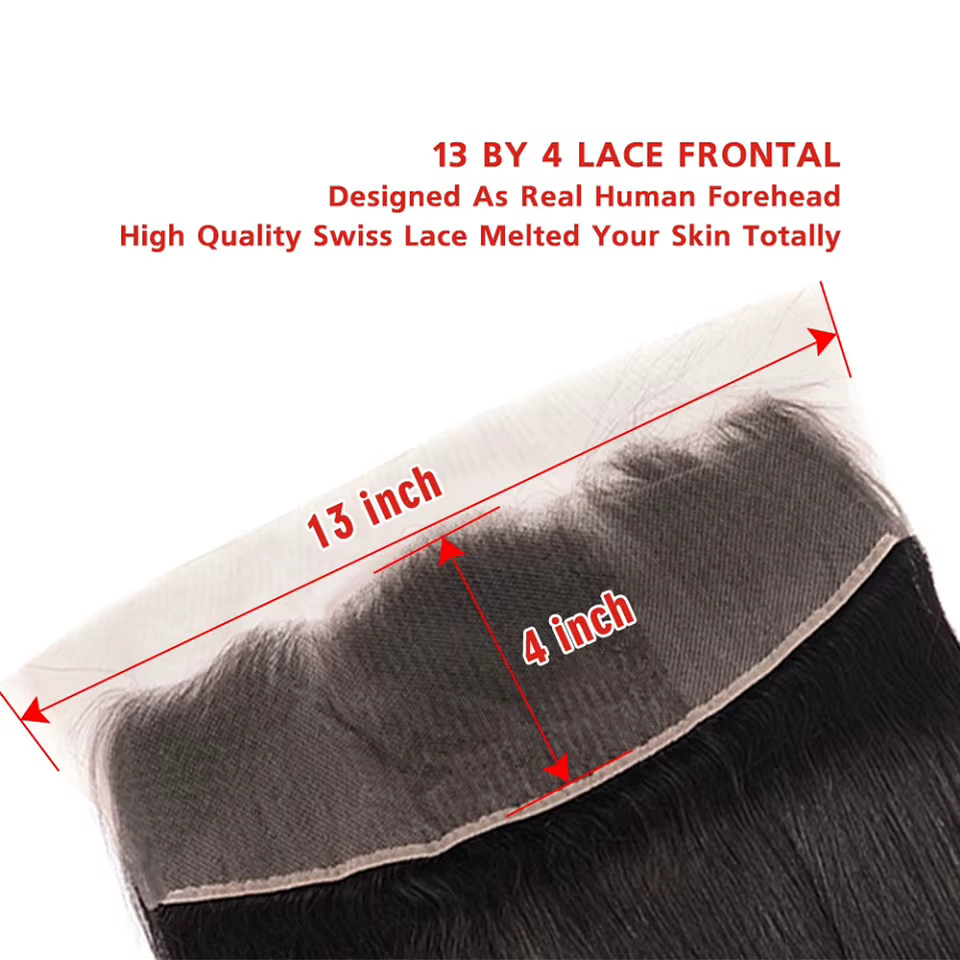 13x4 Transparente Dentelle Frontale 14 à 24 Pouces 100 % Humains Cheveux Pré-épilés Naissance