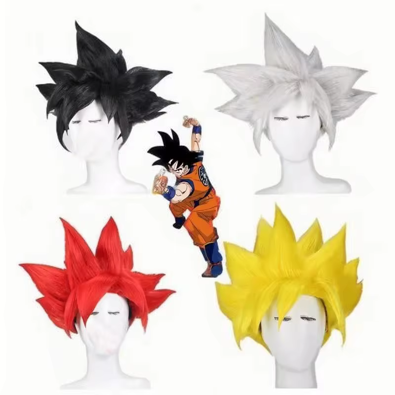 perruques cosplay pour Dragon Ball Z Event édition couleur exclusive