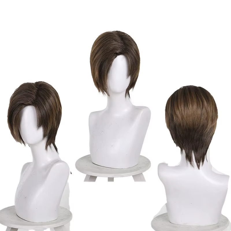 Perruque de cosplay Re9 REQ Leon pour homme