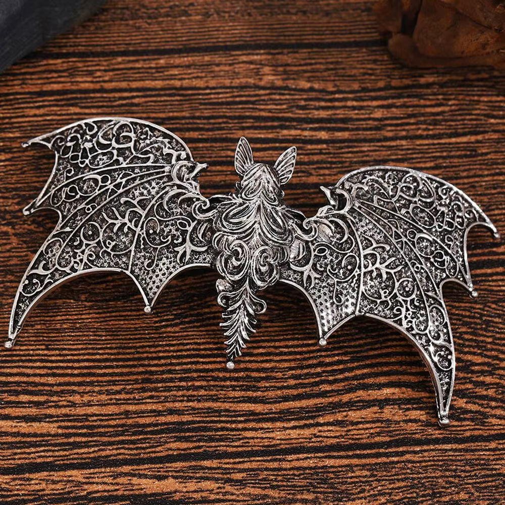 Pince à cheveux chauve-souris gothique rétro Viking pour femmes