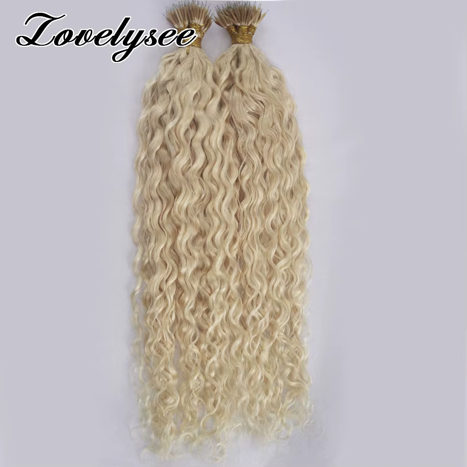 CharacterRings-Extensions de cheveux de vague d'eau de blonde naturelle de 100 pièces, extension micro européenne de cheveux d'anneau de perles 0.8g/1g/brin