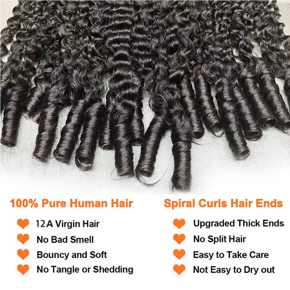 Extension de cheveux humains au Crochet bouclés profond de 3ème génération avec extrémité coily tresses Boho