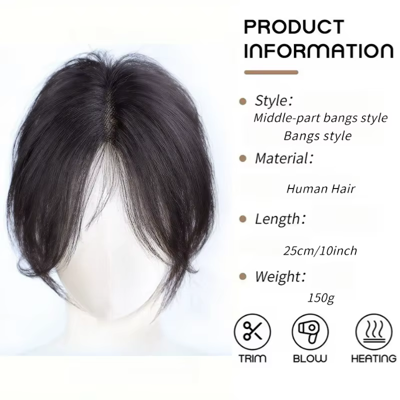 Frange à Air 100% cheveux humains Remy