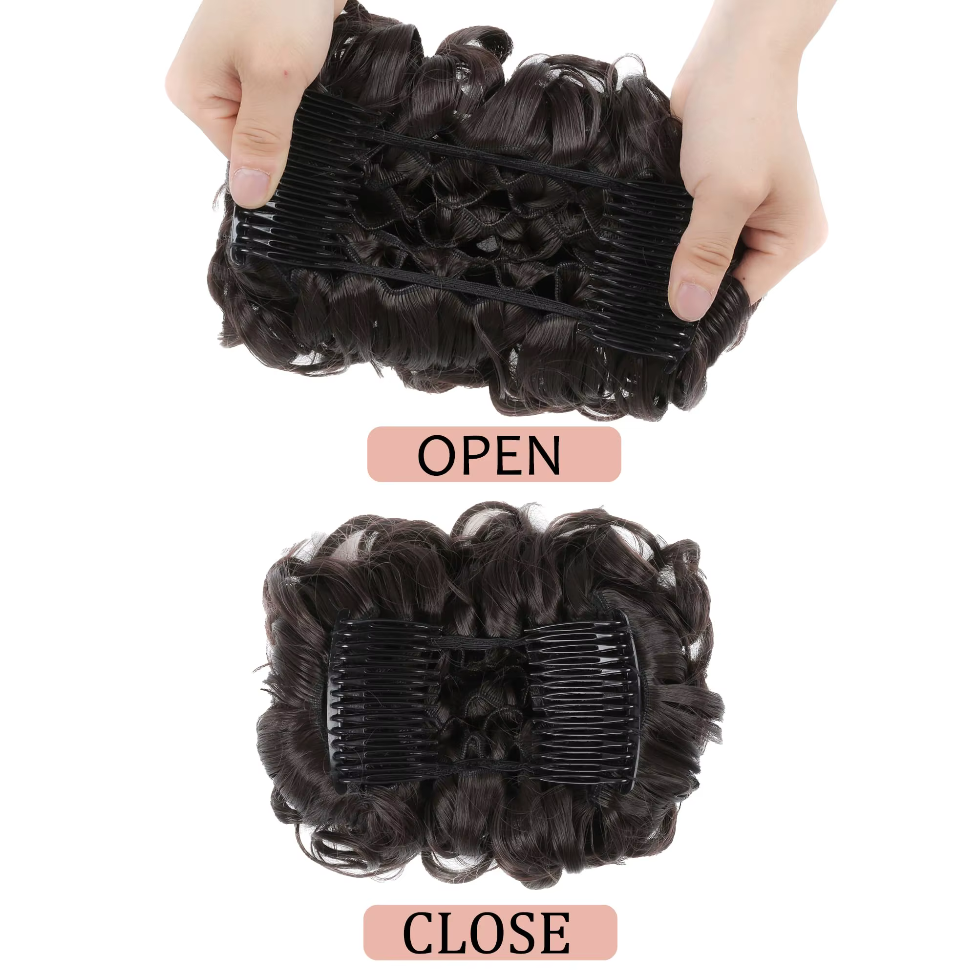 Chignon synthétique court bouclé désordonné