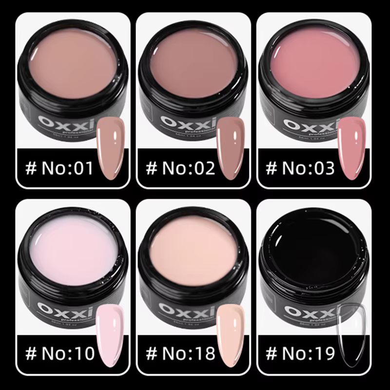 Gel OXXI pour extension d'ongles, manucure, poly-gel, 56 ml, gel UV LED, vernis semi-permanent, nude naturel, vernis acrylique