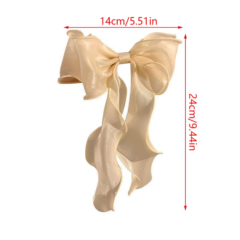 Pinces à cheveux avec nœud en mousseline de soie pour filles