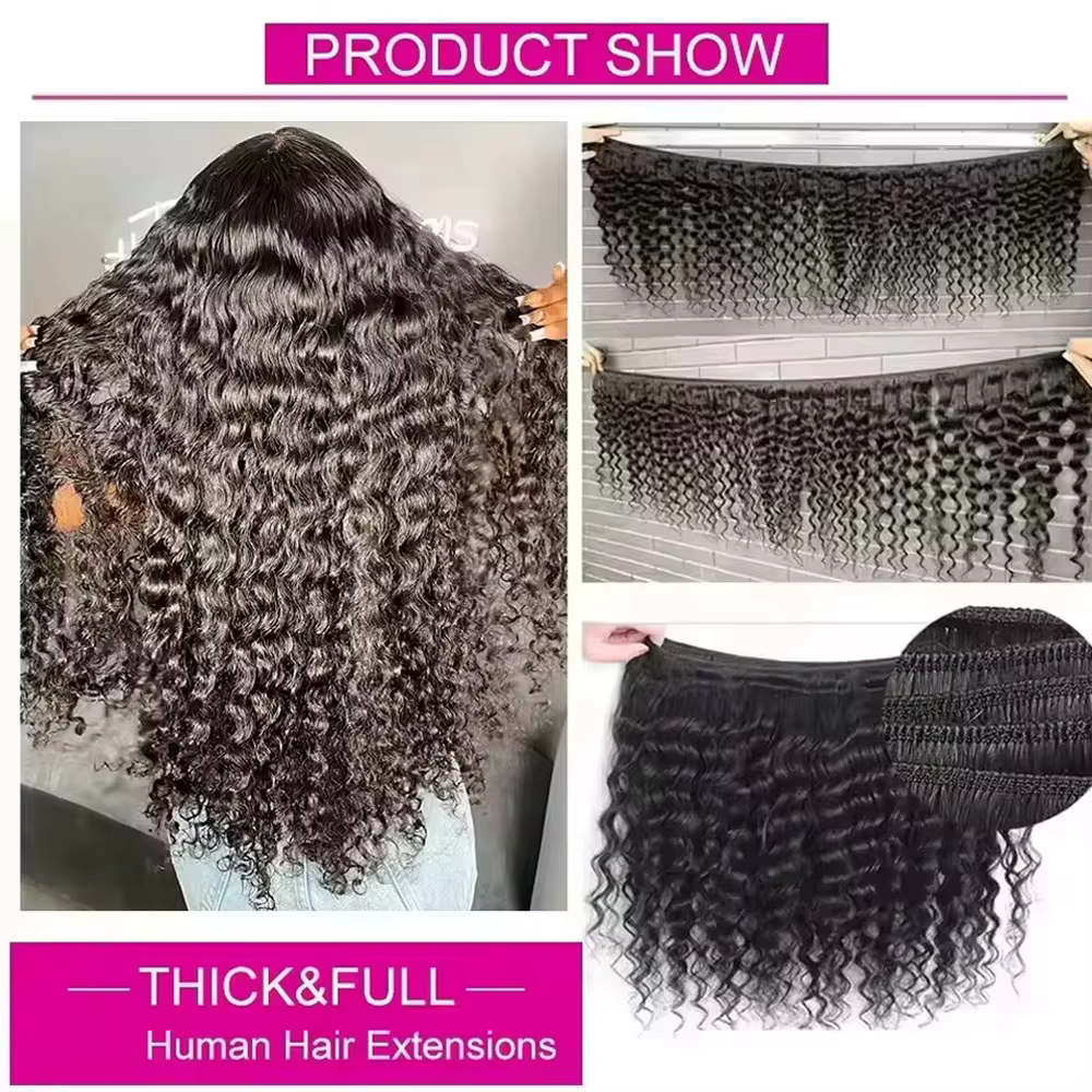 Extensions de cheveux humains brésiliens naturels Deep Wave