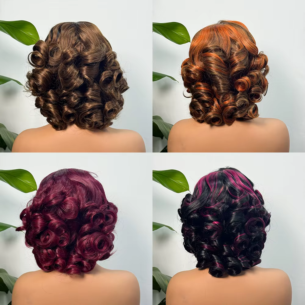 330% Demnsity 5x5 dentelle lâche rebondissant perruques de cheveux humains