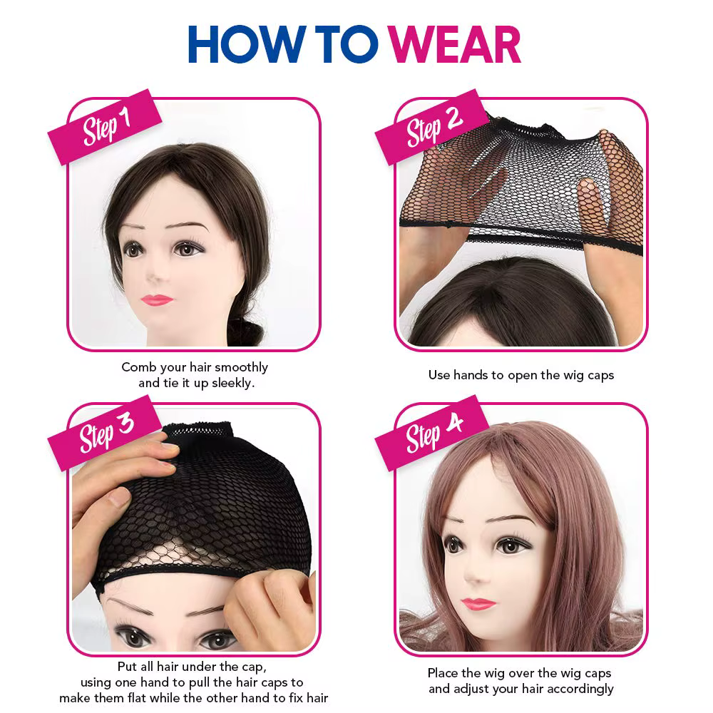 Bonnet de perruque, 6 bonnets de bas de haute qualité pour perruques, bonnets en nylon extensibles pour femmes, filles et enfants
