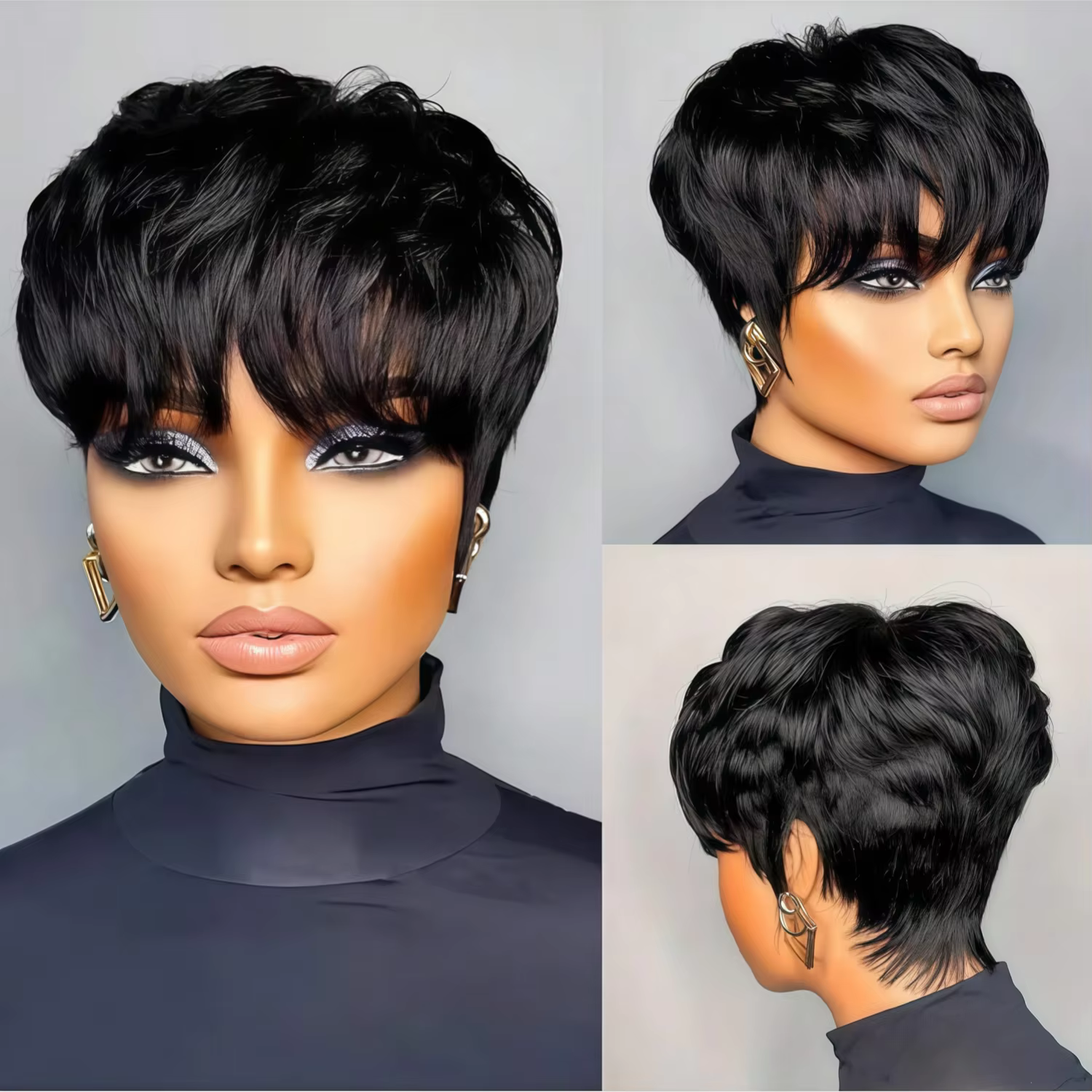 Perruque courte synthétique style bob