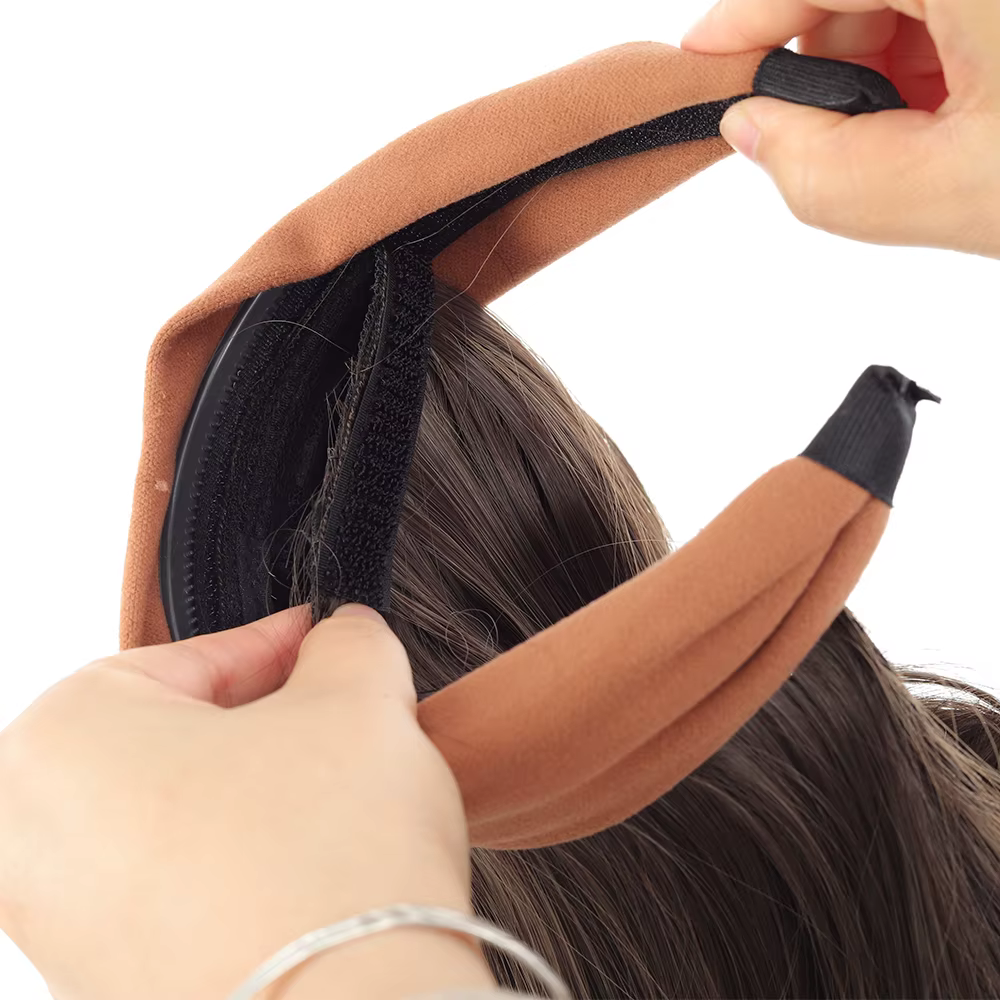 Perruque synthétique à bandeau pour femme