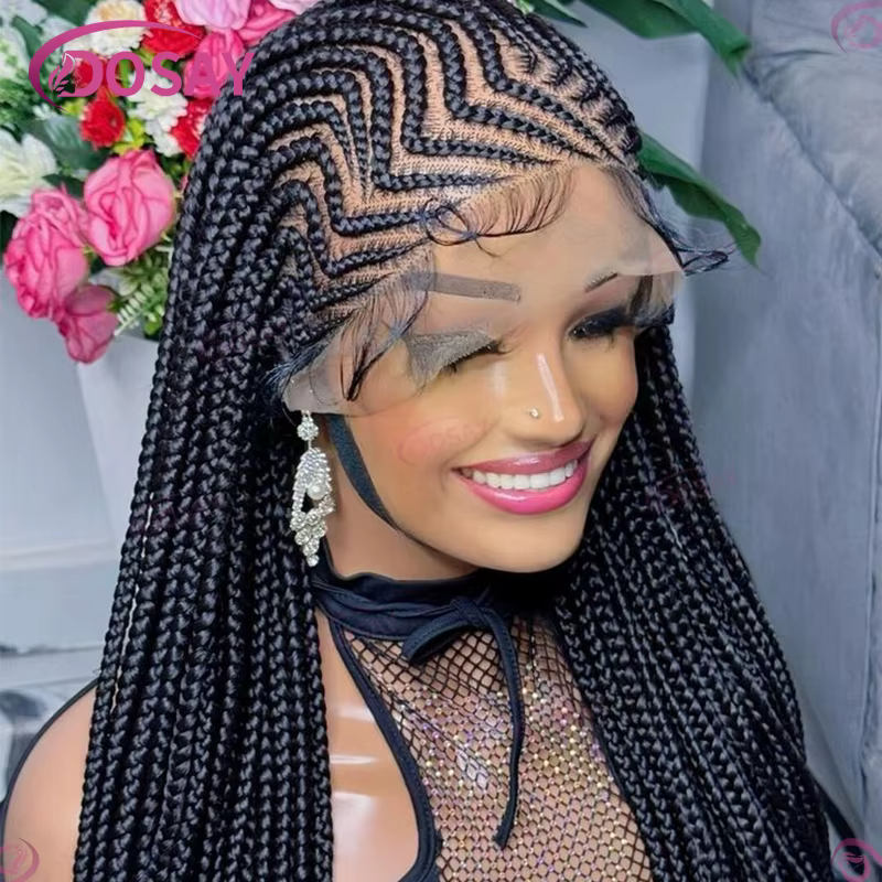 36 "Tresse Cornrow Cheveux Perruque Synthétique Tressée Perruques Pour Femmes Pleine Dentelle