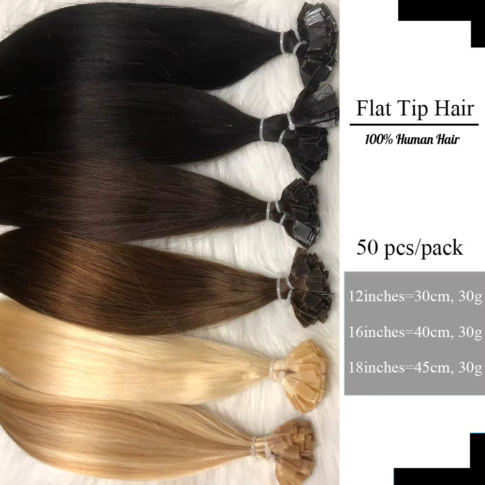 KerBrian-Extensions de cheveux à pointe plate
