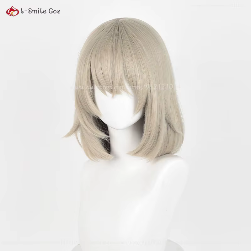 Anime Falin Touden Cosplay perruque 35 cm court gris or femmes perruques résistant à la chaleur cheveux synthétiques