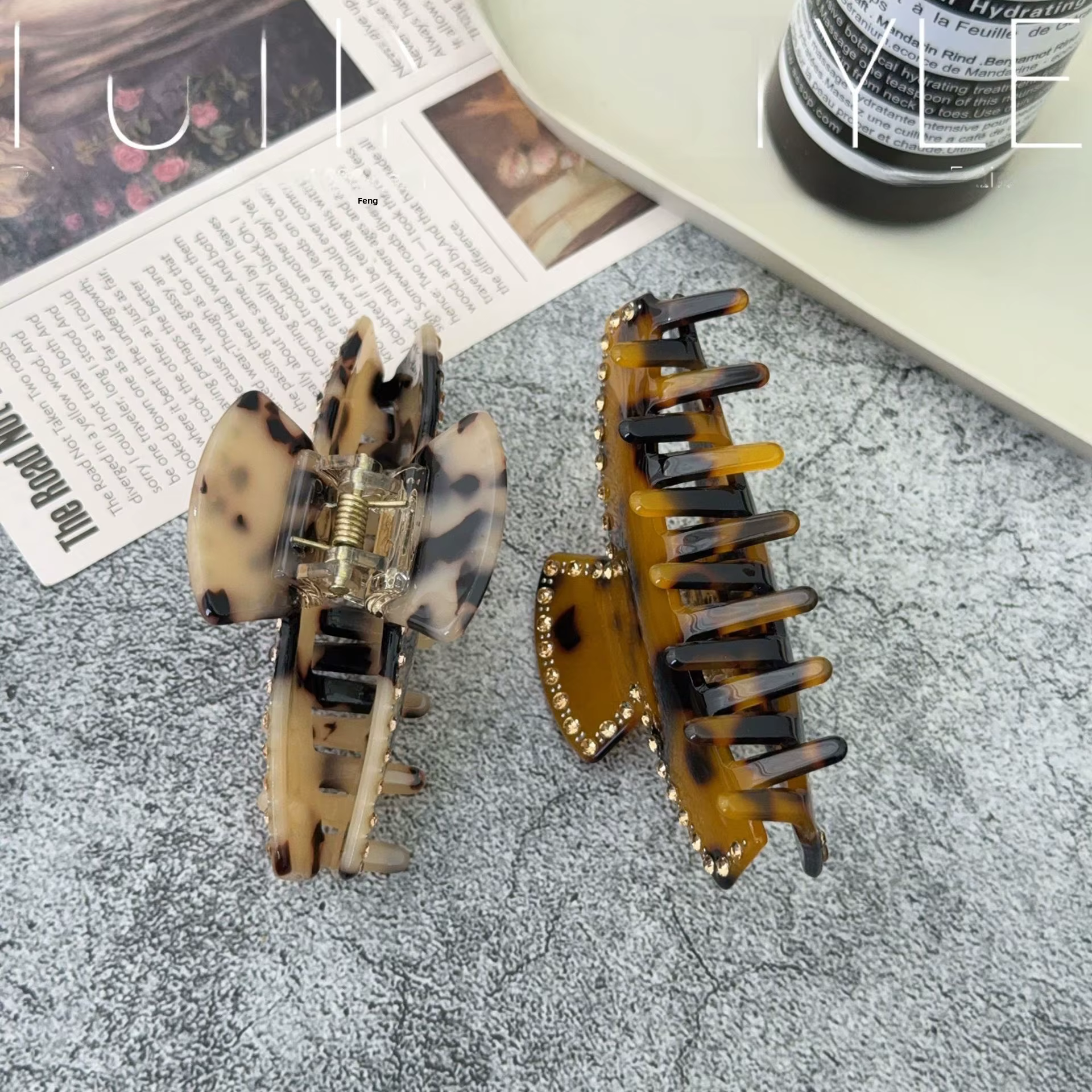 Pince à cheveux rétro requin pour femme