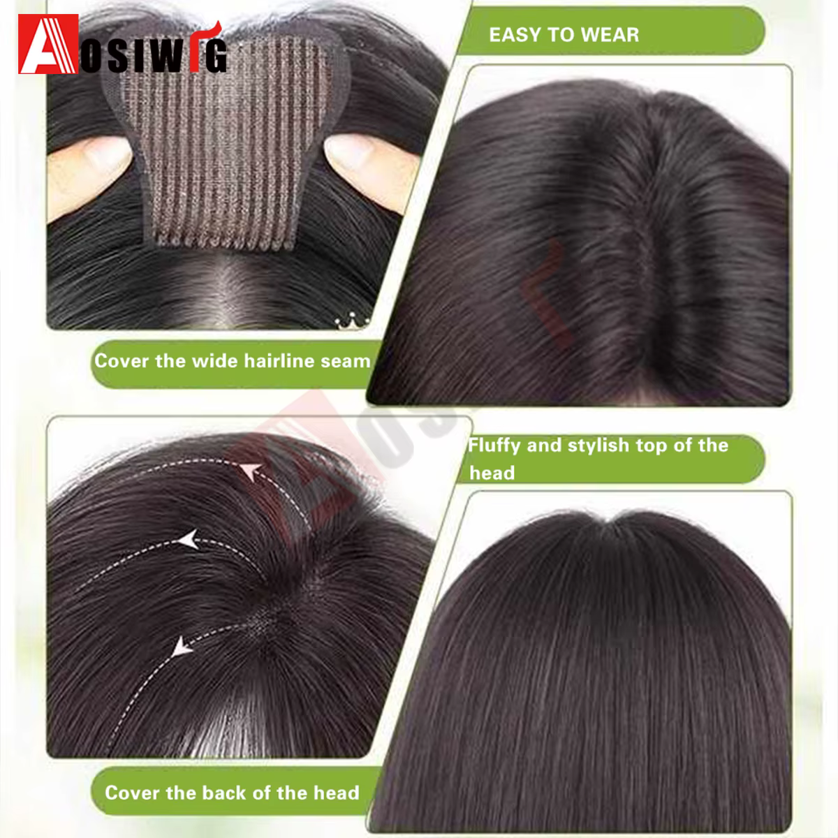 Nouveau Design de front Invisible et garniture de cheveux humains d'aspect naturel pour les femmes pâte magique sans