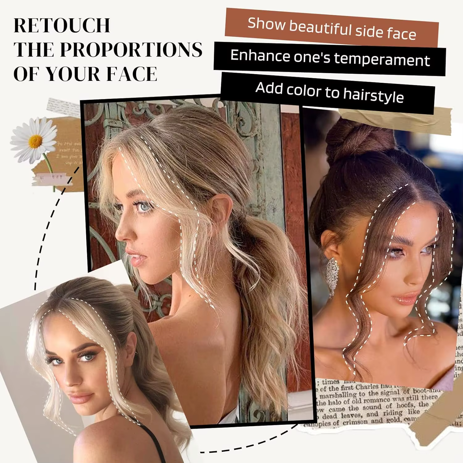 Extensions de cheveux synthétiques bouclées et ondulées à clipser