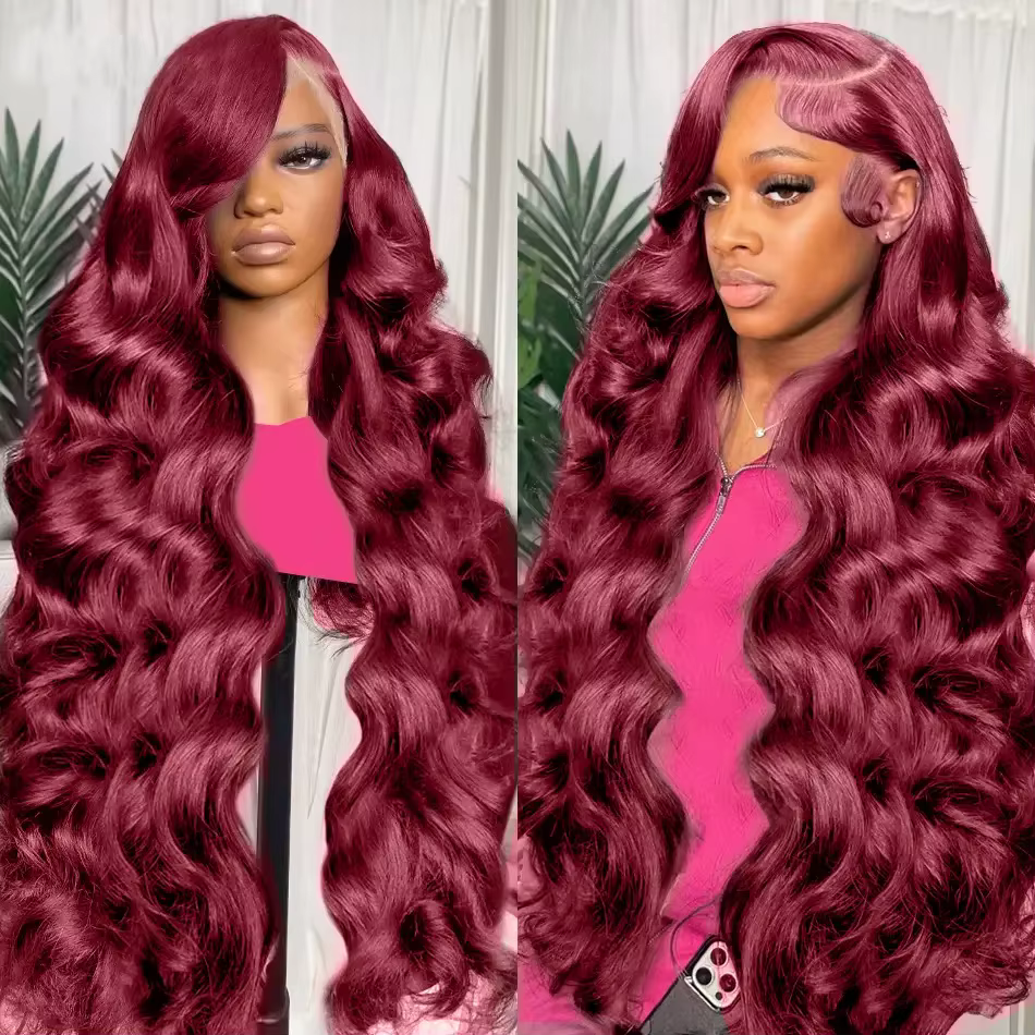 Perruque Lace Frontal Wig synthétique Loose Wave 99J