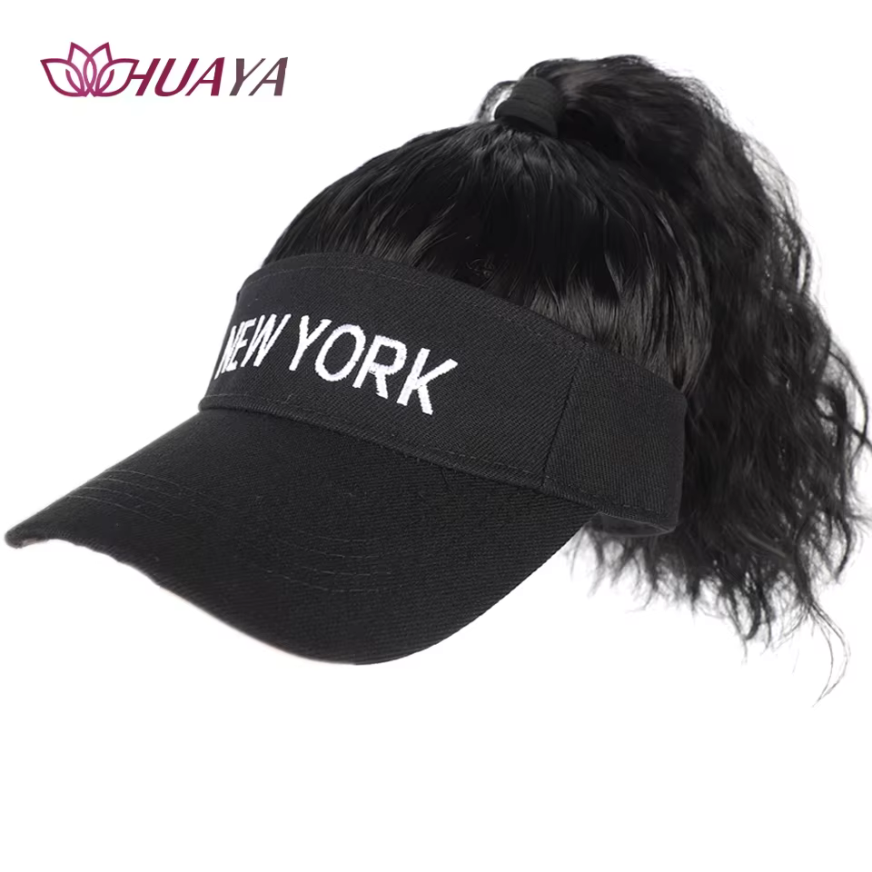 Extensions de cheveux synthétiques dames bouclés queue de cheval perruques chapeau connecté couvre-tête casquette à