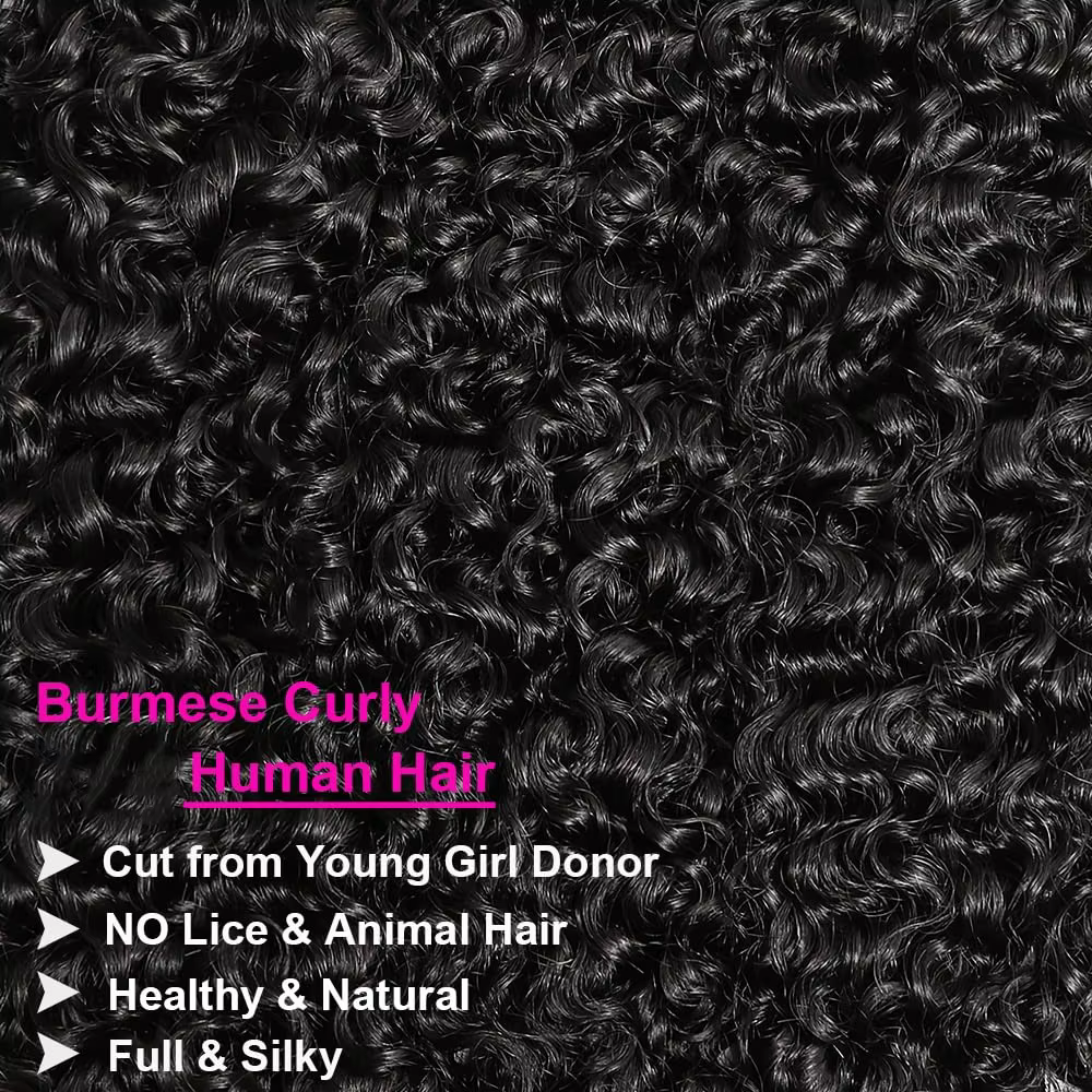 Extensions de Cheveux Bouclés Birmans Vierges Non Traités