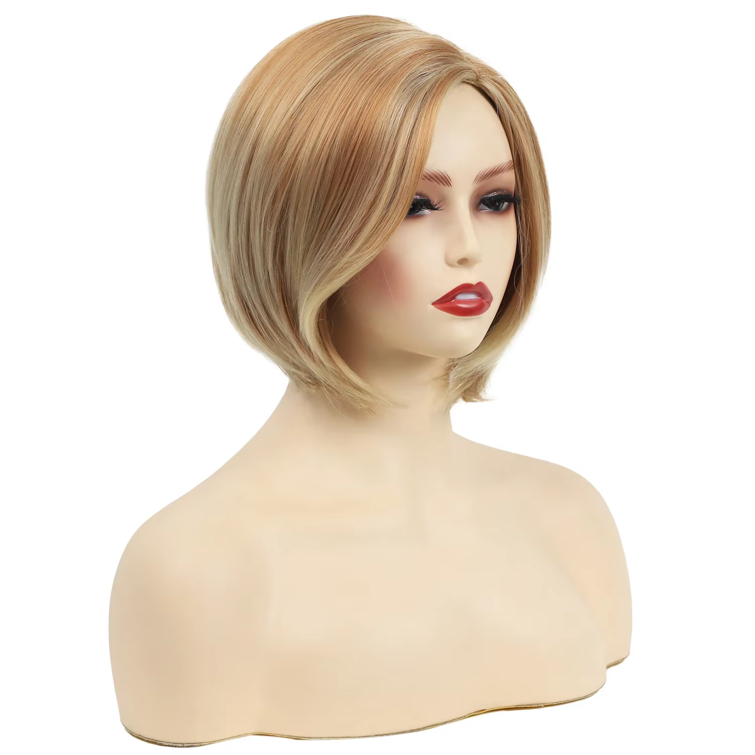 Perruque Bob courte brune naturelle pour femmes