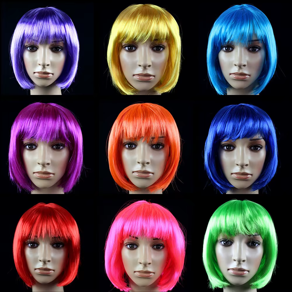 Bob perruque jolies femmes courtes Bob perruques mode naturelle Halloween Cosplay Anime