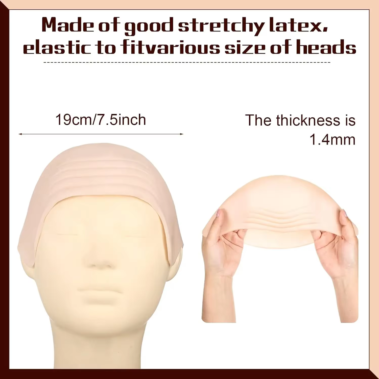 Bonnet chauve en latex pour femmes adultes