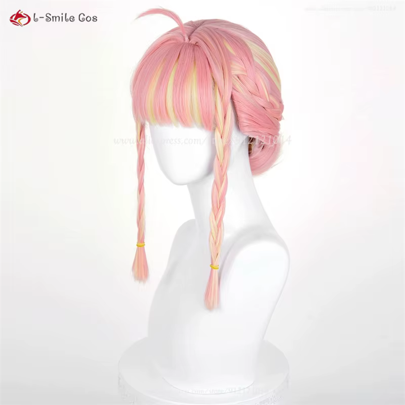 OW Mercy Angela Ziegler Cosplay perruque 40 cm rose or mixte perruques pour femmes