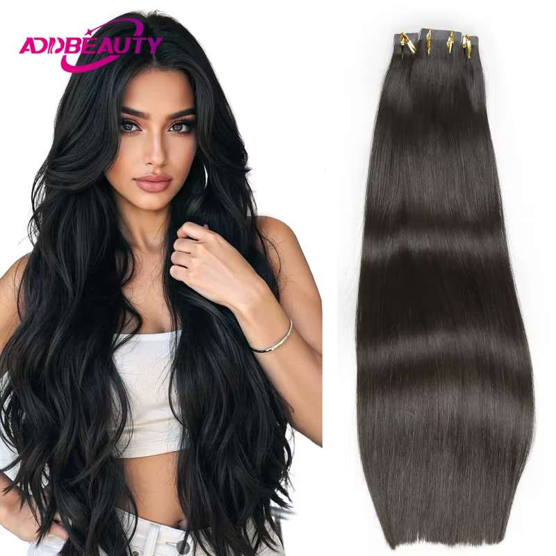 Nouvelles extensions de cheveux lisses à bandes adhésives