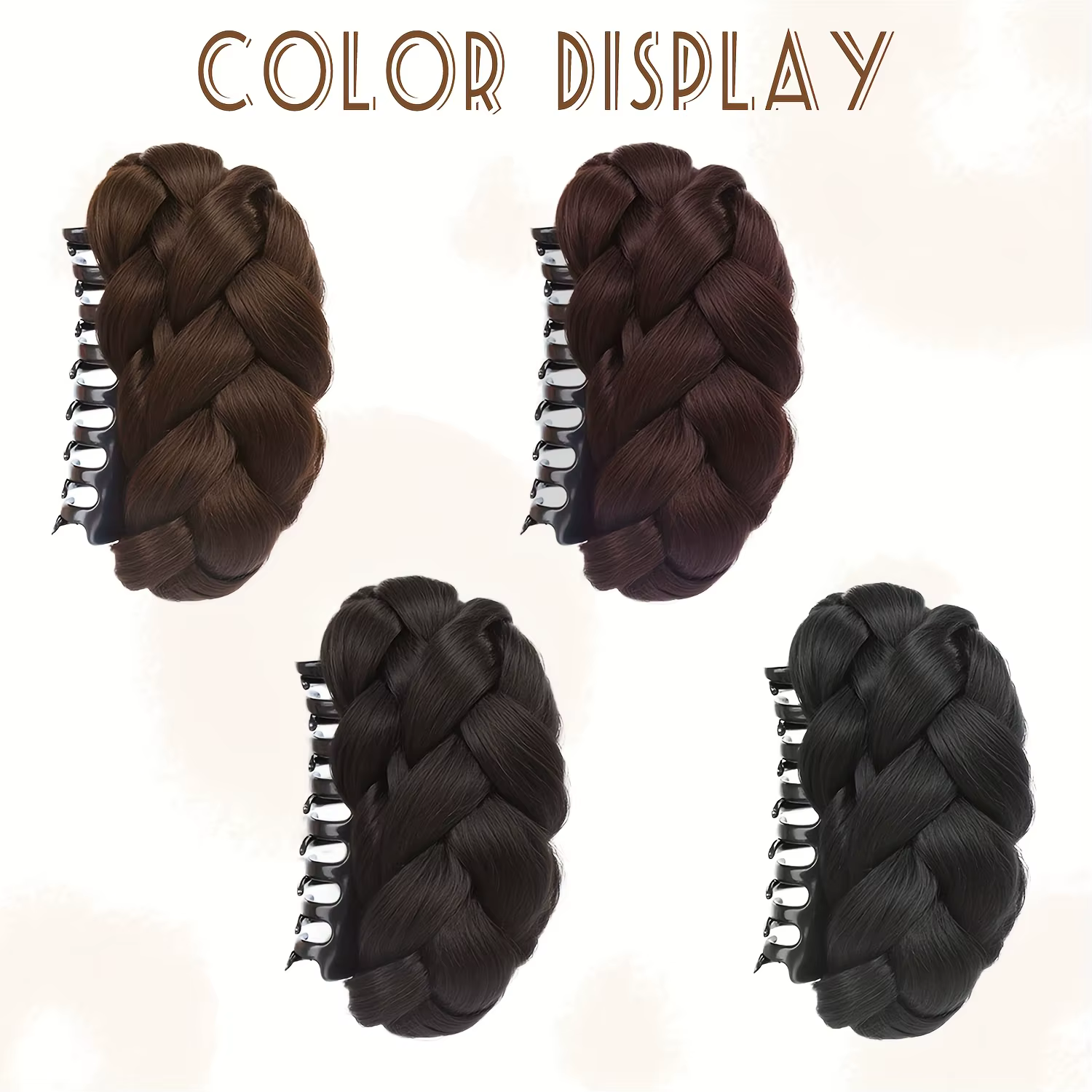 Postiche de chignon synthétique avec pince à griffe ovale