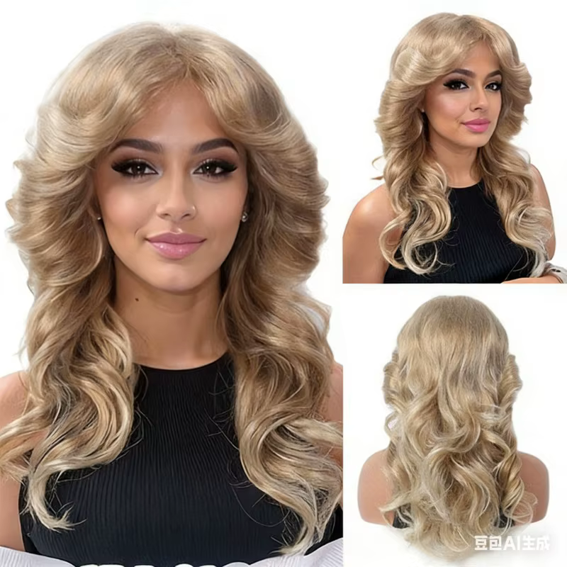 Perruques Cosplay pour femmes dame 60s 70s perruque Blonde Farrah Fawcett