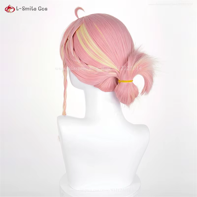 OW Mercy Angela Ziegler Cosplay perruque 40 cm rose or mixte perruques pour femmes