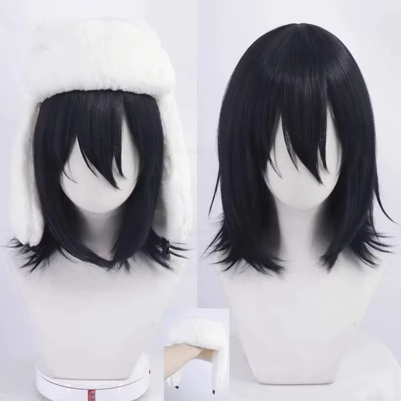 Anime Fyodor Dostoïevski Cosplay perruque noir simulé cuir chevelu