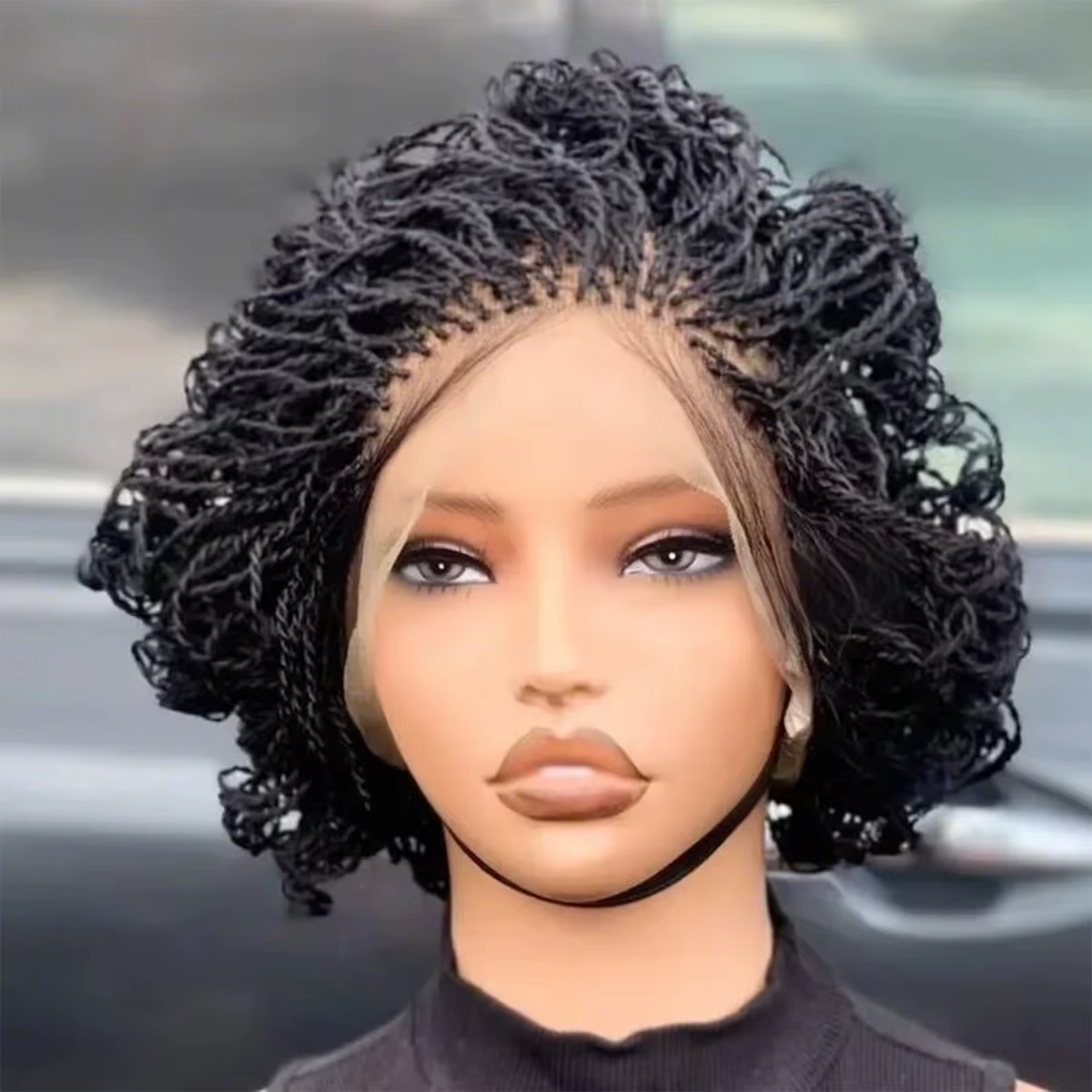 Pixie Curly Bob Lace Tressé Ultraviolet, HD Lace Braiding, Lace Ultraviolet