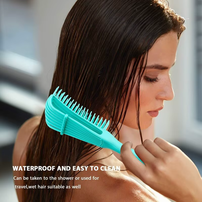 Brosse à cheveux bouclée pour hommes et femmes, peigne de massage du cuir chevelu, poignées de salon