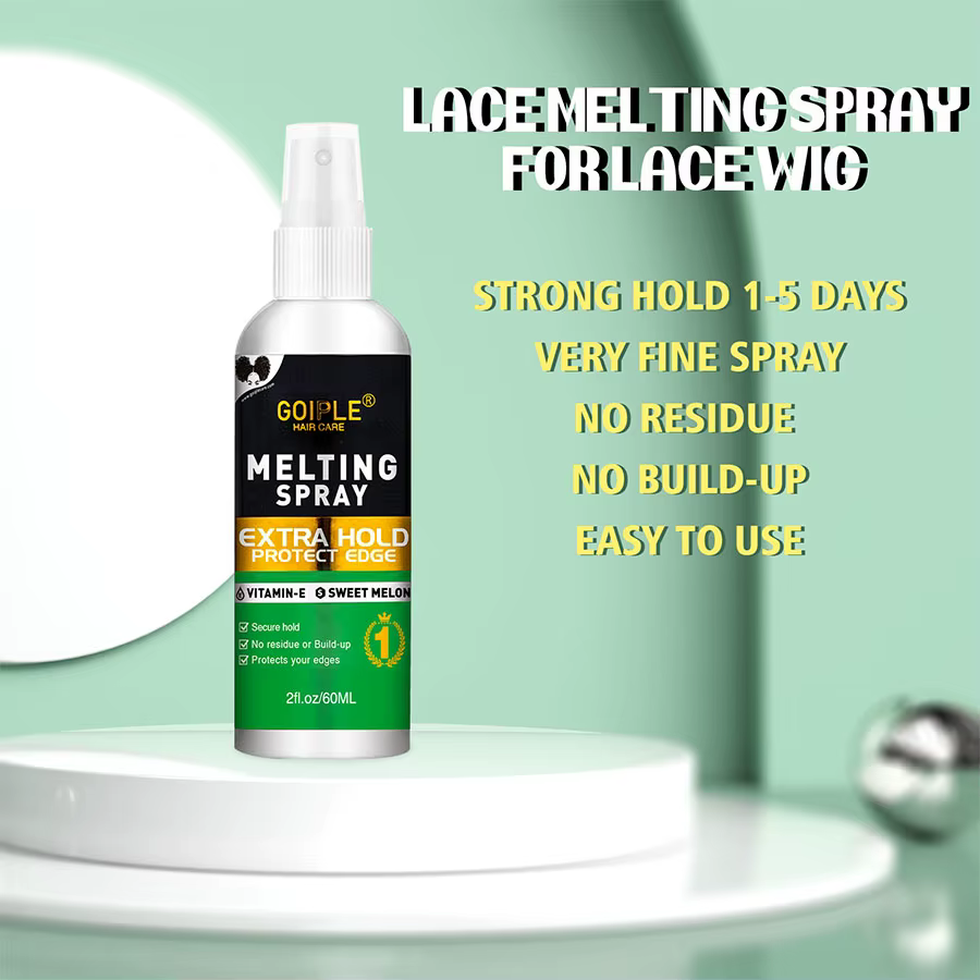Kit de perruques adhésives à forte tenue pour perruque avant de 3 jours et Spray fondant imperméable pour teinte