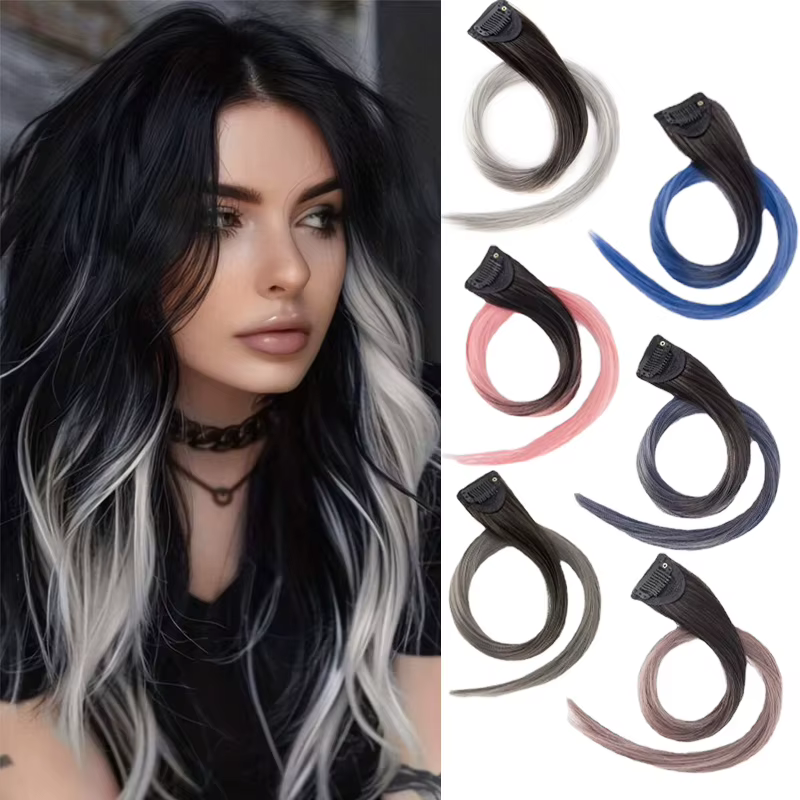 LUPU pinces à cheveux Extensions de cheveux perruque synthétique longue droite dégradé couleur pince-in morceau de cheveux pinces à cheveux pour cheveux pour tenue de femme