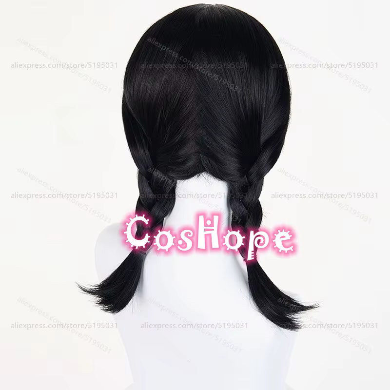 Sua – perruque de Cosplay synthétique courte pré tressée noire de 45cm