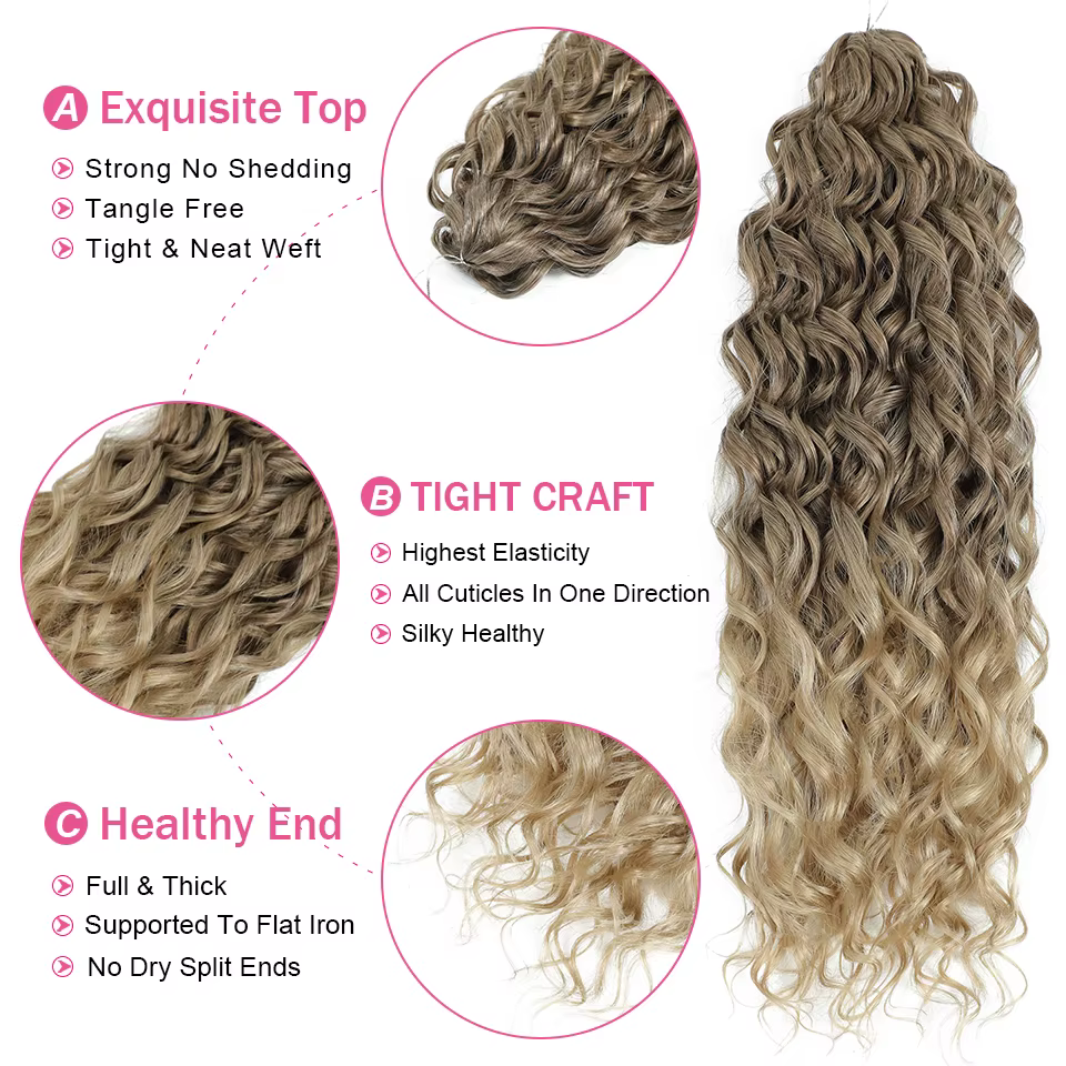 Jessica cheveux synthétiques vague profonde torsion Crochet