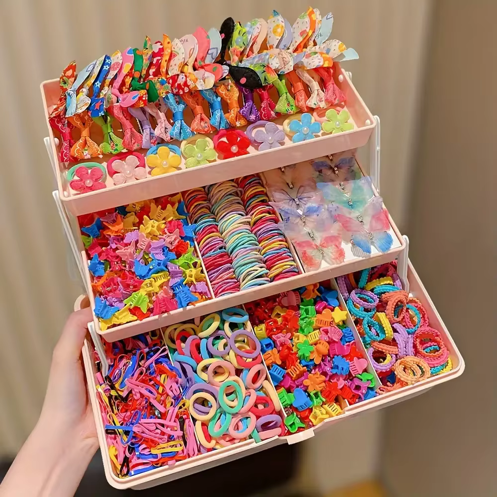 555 pièces/ensemble, pinces à cheveux papillon colorées pour filles