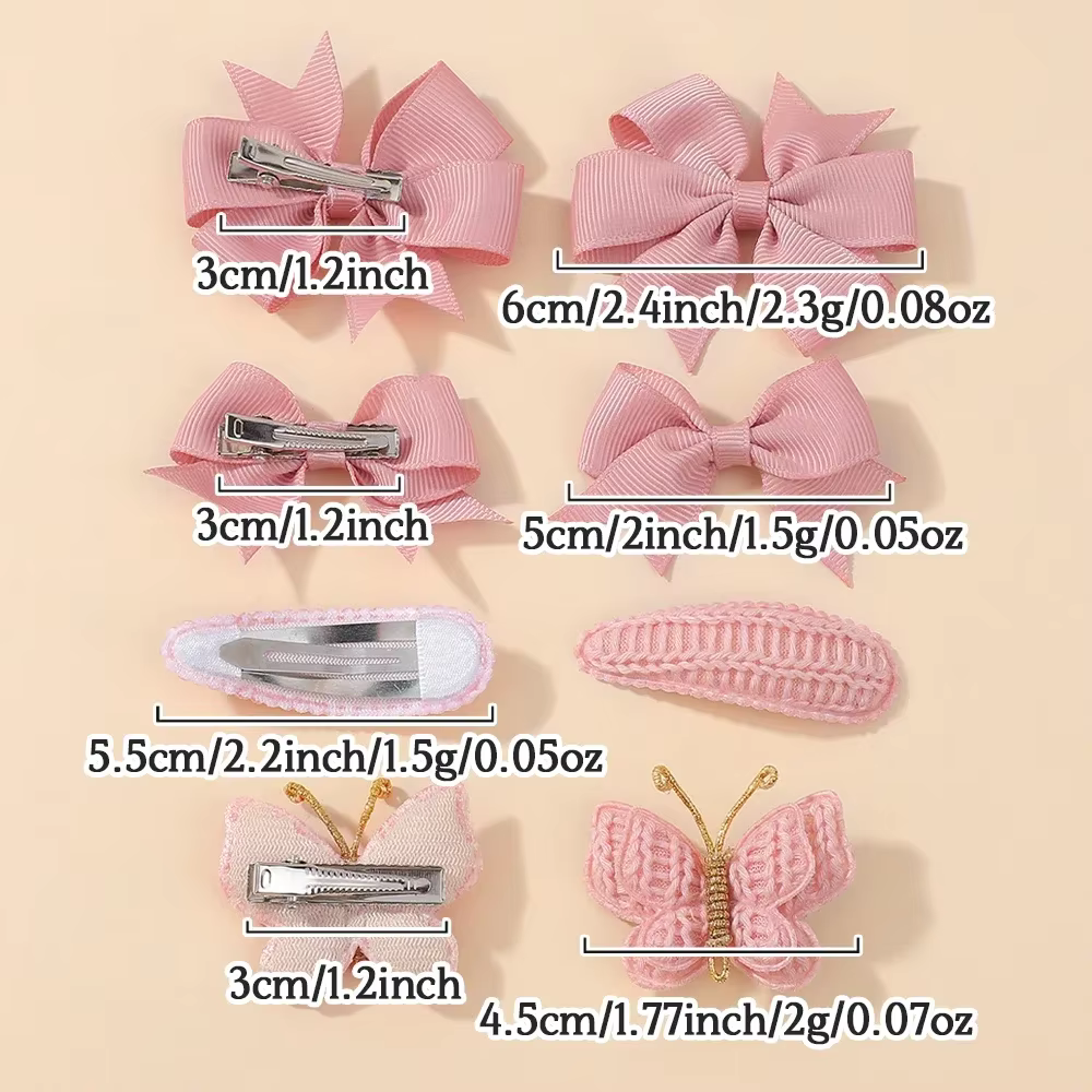 Pinces à cheveux papillon mignonnes faites à la main et ensemble de clips BB pour bébés filles