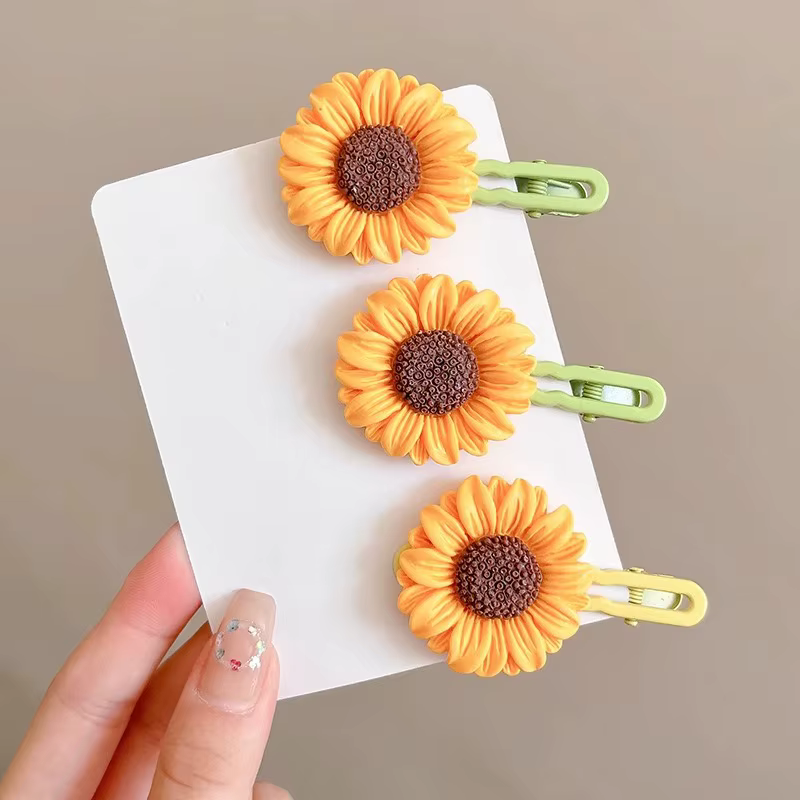 Pince à cheveux tournesol pour filles