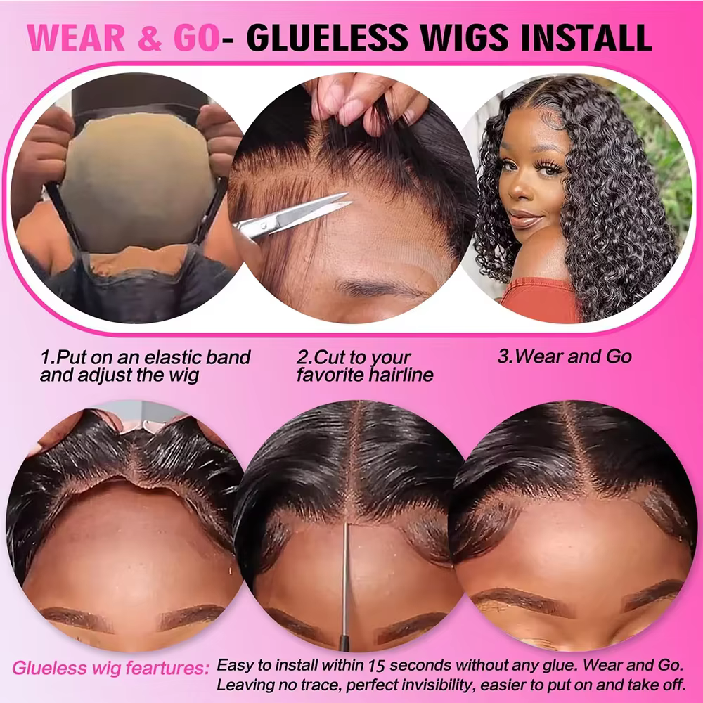 Perruque Brésilienne Naturelle Remy Cheveux Crépus Bouclés