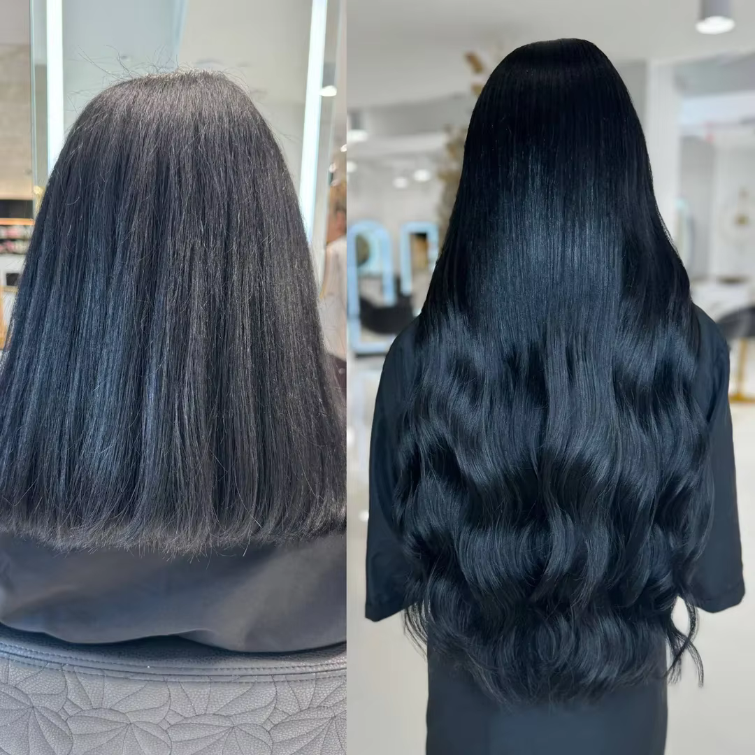Extensions de cheveux humains droits pour femmes 100g ligne de pêche Extension