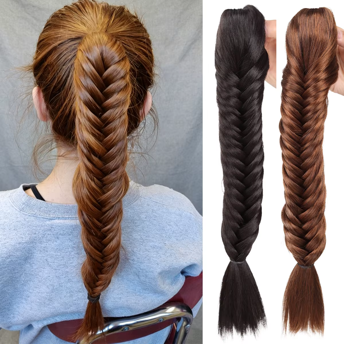 Extensions de cheveux tressées de 16 pouces