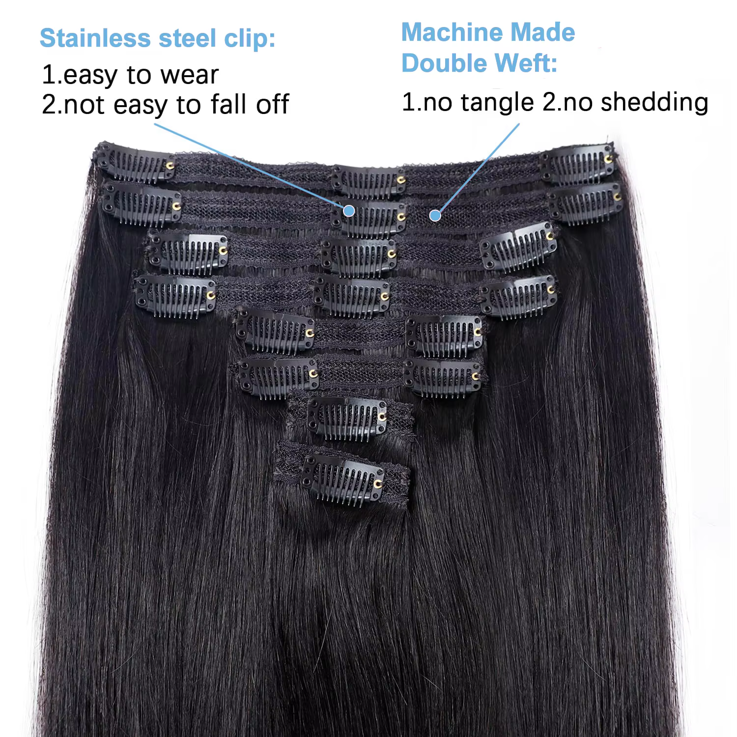Extensions de cheveux à clipser