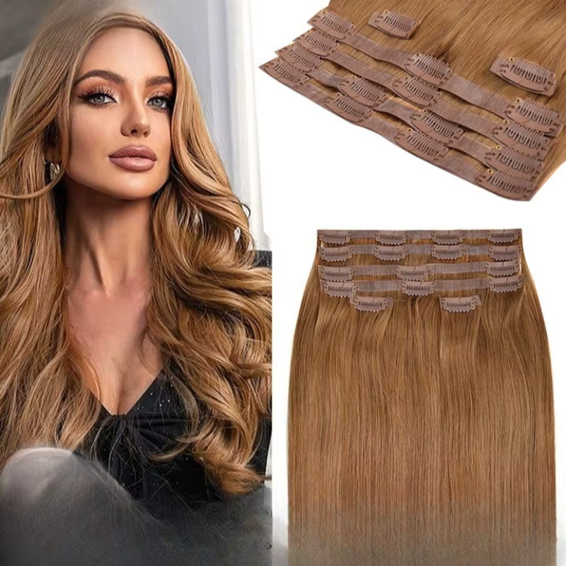 Clip en PU dans les extensions de cheveux humains # Perruques invisibles pour femmes