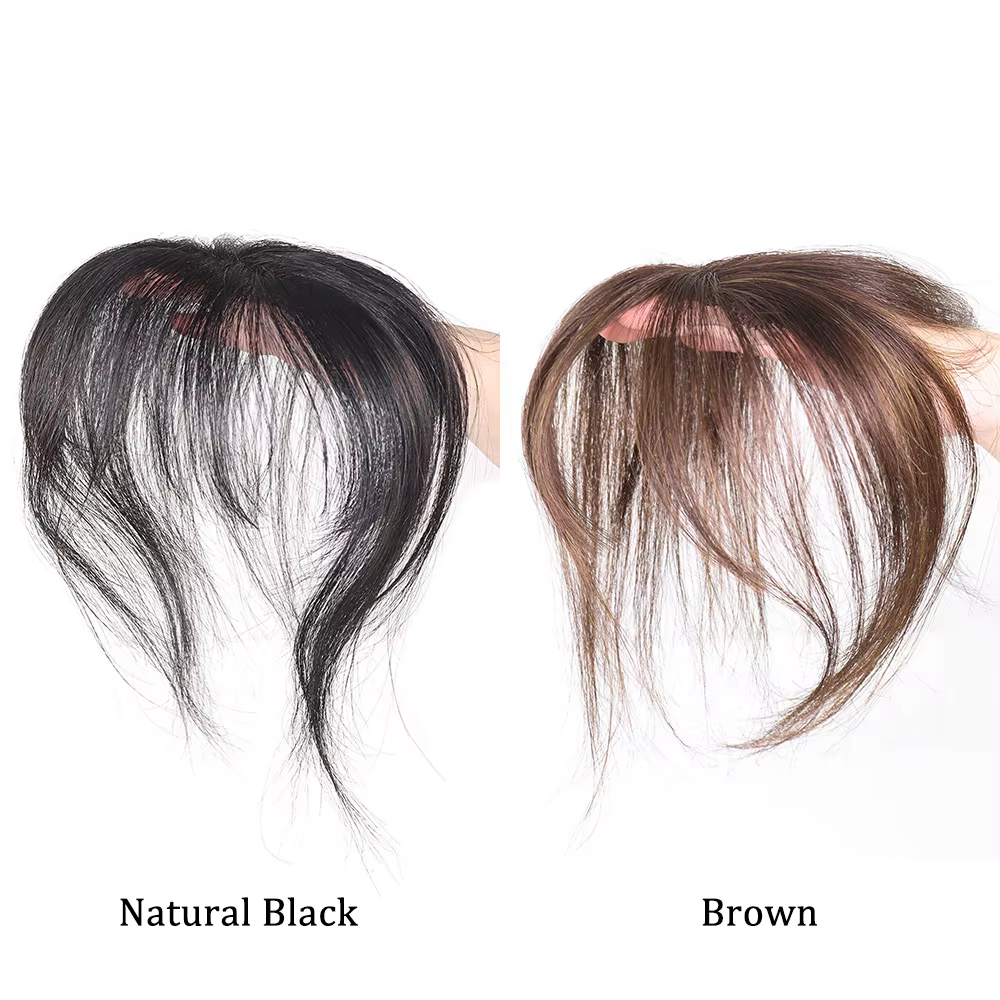 Vrais cheveux humains pince en frange pour les femmes vaporeux Air